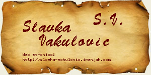 Slavka Vakulović vizit kartica